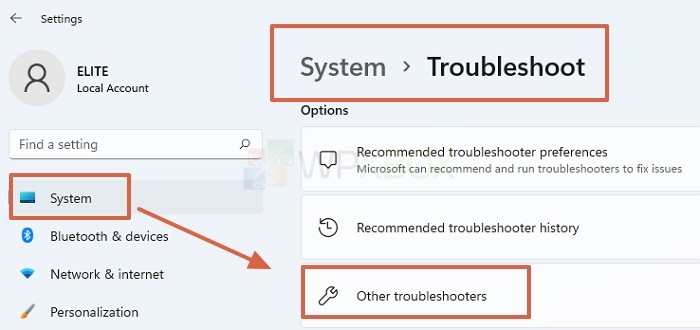 System Troubleshoot Other Troubleshooters