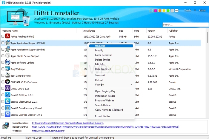 download the new version for windows HiBit Uninstaller 3.1.62