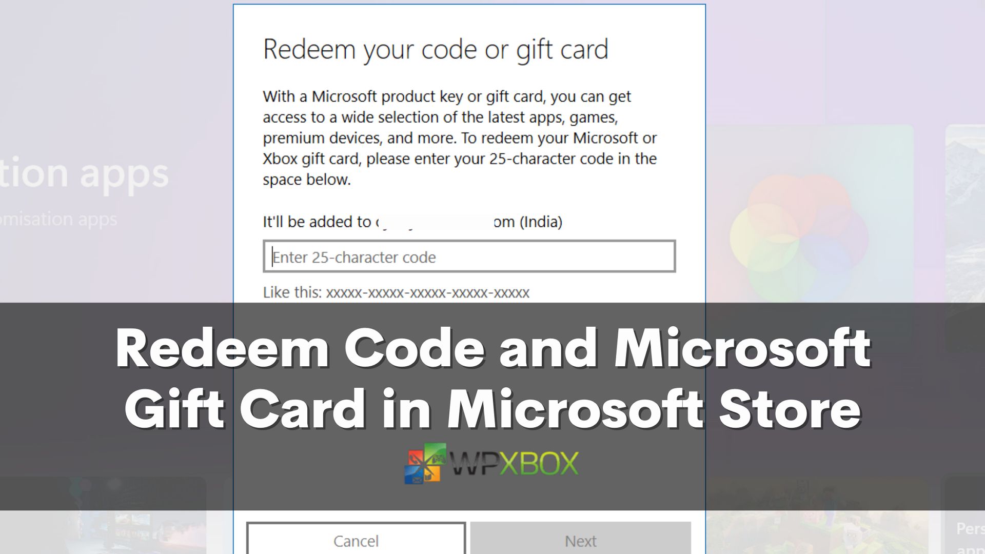 Redeem Code and Microsoft Gift Card in Microsoft Store