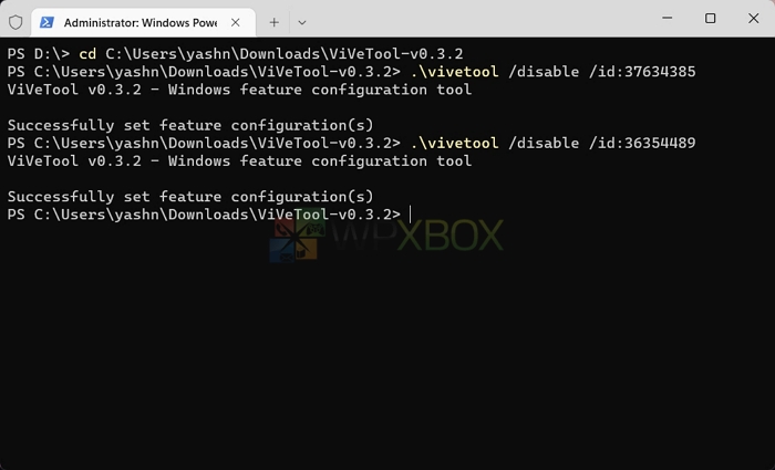 Disable Tabs File Explorer Windows 11 via ViveTool