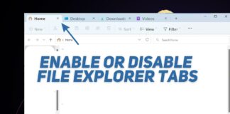 Enable or Disable File Explorer Tabs