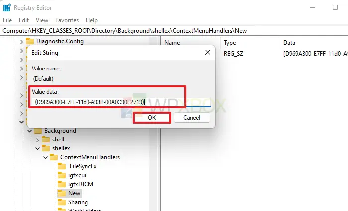 Type Value Data Into The Edit String Window