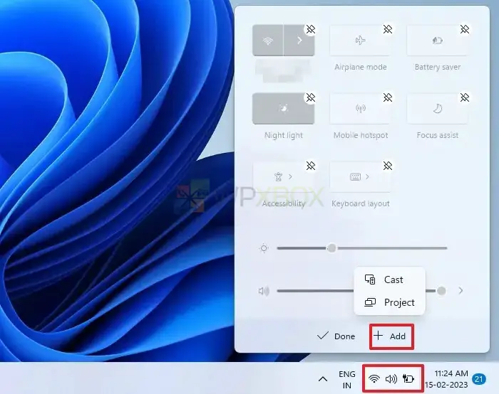 Add Brightness Slider Via Action Center