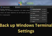Back up Windows Terminal Settings