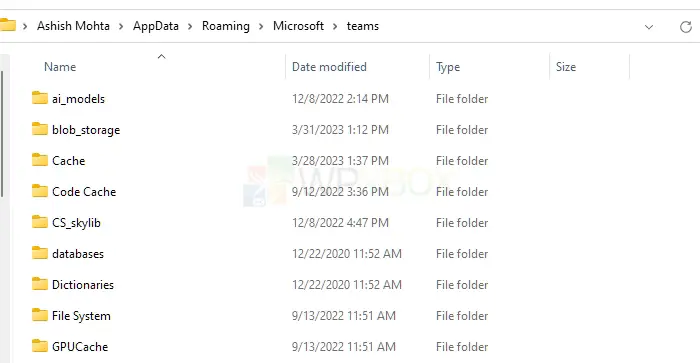 Delete Microsoft Teams Cache