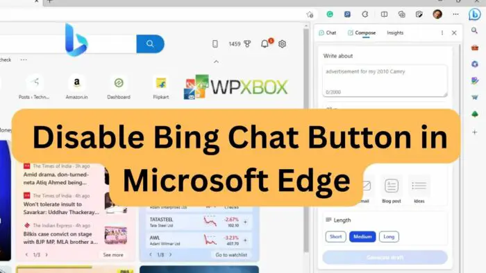 How to Disable Bing Chat Button in Microsoft Edge