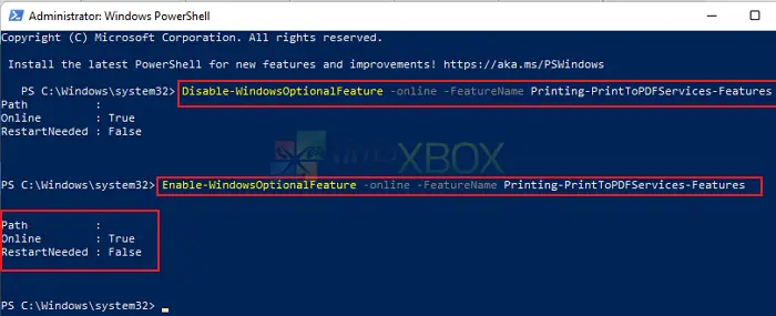 Run Command Line In Windows PowerShell To Reactivate Print To PDF Feature