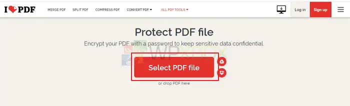 Select A PDF File viaI Love PDF