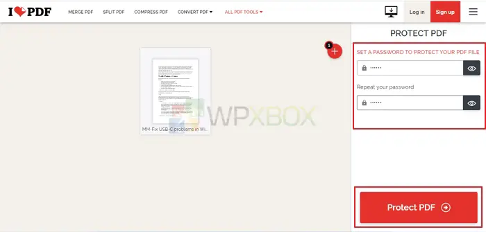 Set A Password To Protect the PDF File