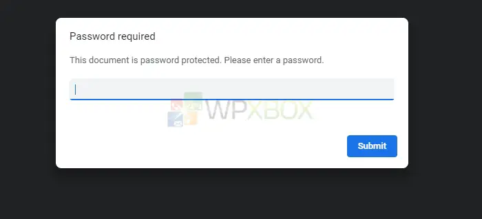 Type the Password To Access The PDF File