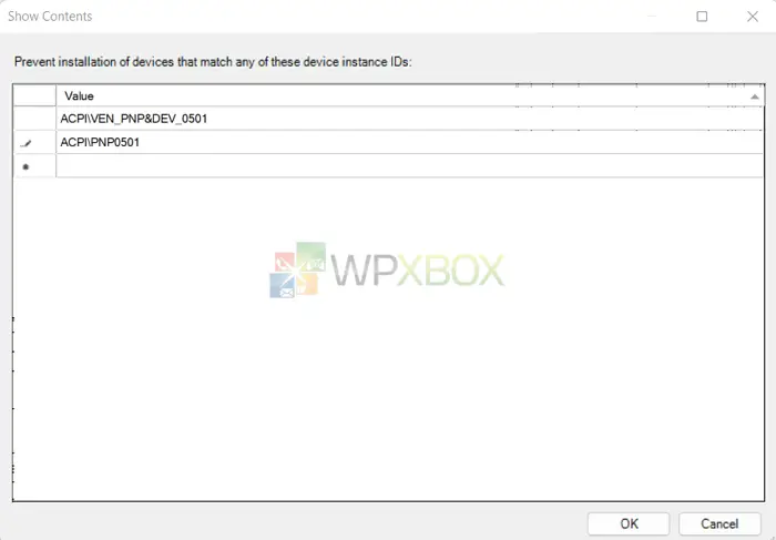 Then click the Show button and add the two hardware IDs you copied earlier.
