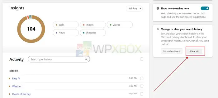 Clear Entire Bing AI Chat Search History At Once