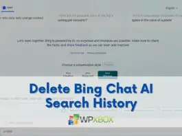 Delete Bing Chat AI Search History