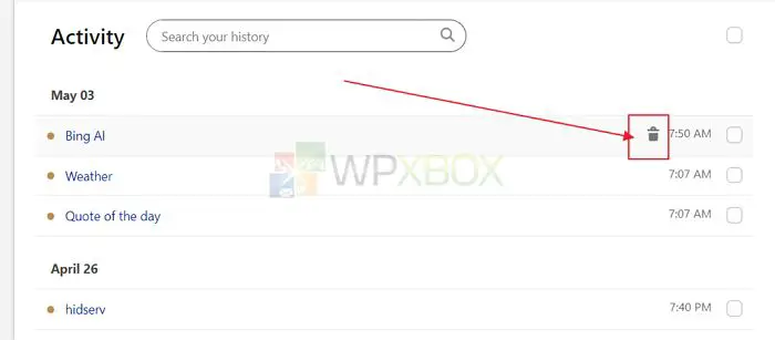 Deleting Specific Keyword Or Query From Bing AI Search History