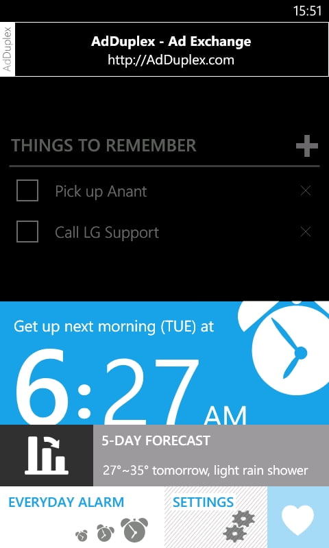 lg alarm clock app