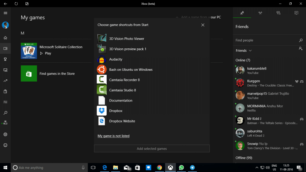 Add PC games to Xbox One App
