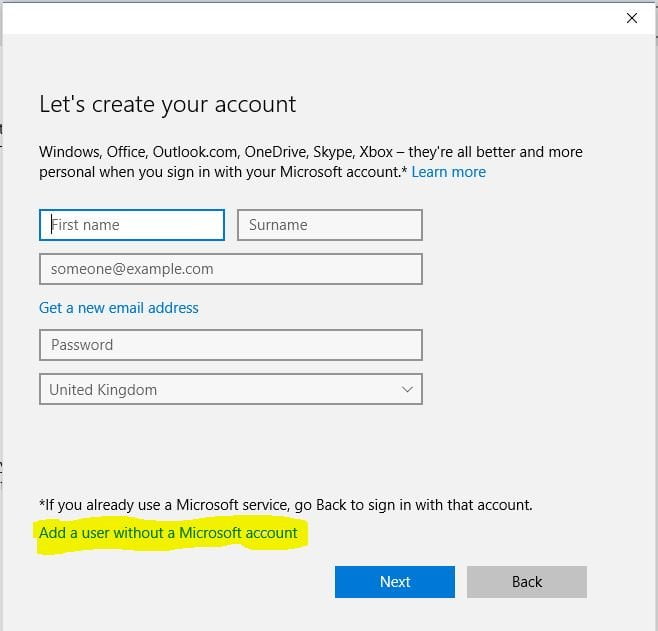 Add User Windows Microsoft Account