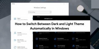 Switch Dark and Light Theme Windows Auto Dark Mode
