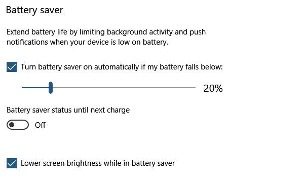 Battery Saver Settings