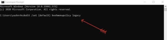 Boot Safe Mode using F8 Key