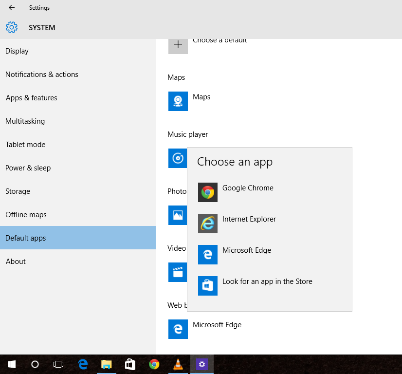 Change Default Browser on Windows 10