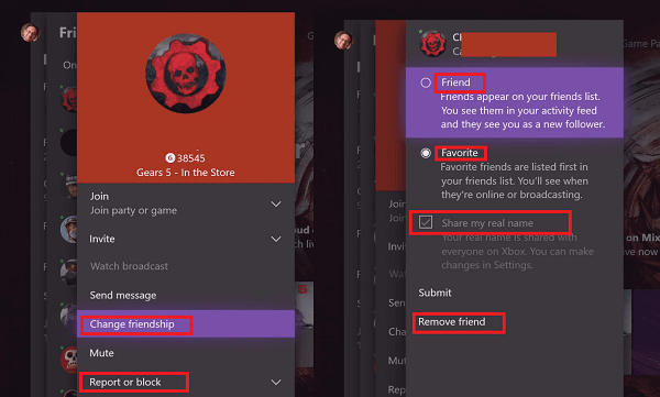 Change Friendship on Xbox One