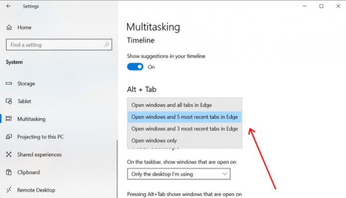 How To Enable Or Disable ALT+TAB Between Tabs In Microsoft Edge