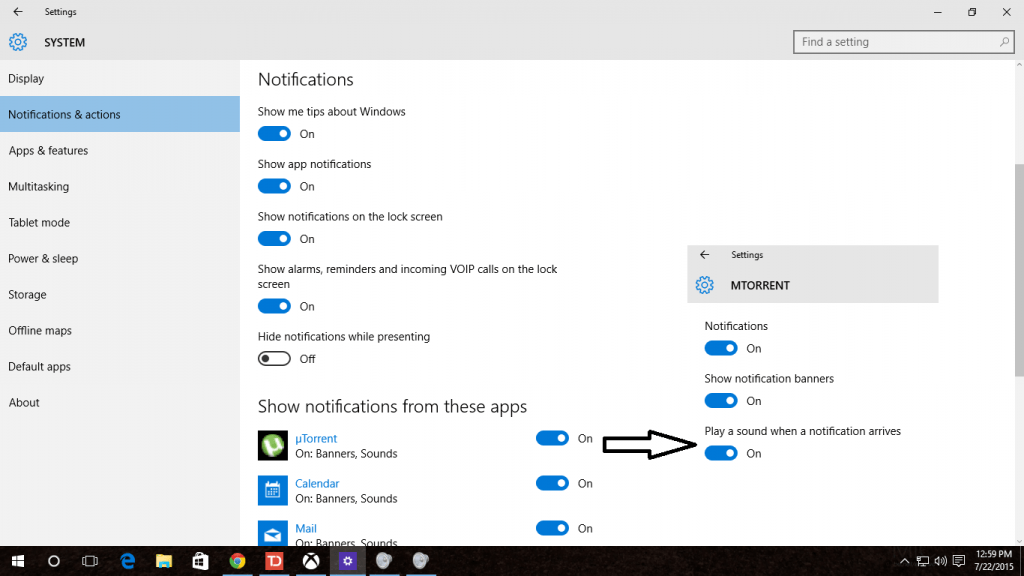 Control Windows 10 App Notifications