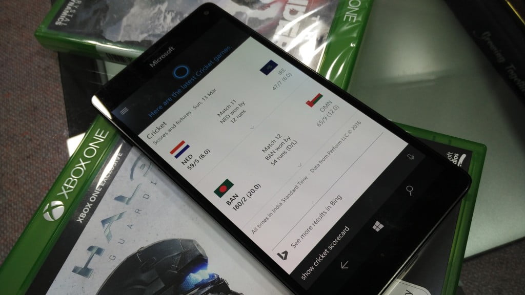 Cortana Cricket Score