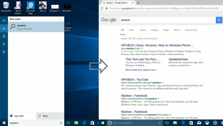 Google Windows 10 Search