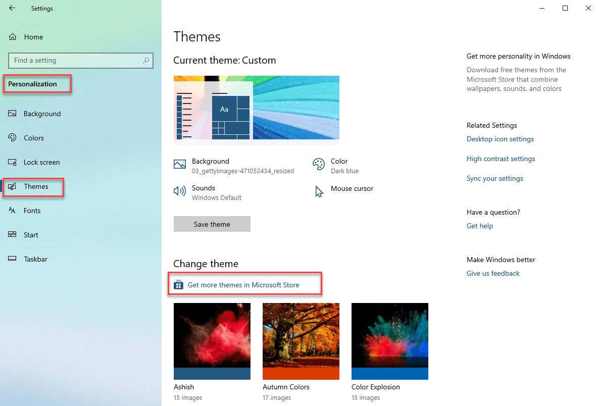 how to make custom theme for windows 10