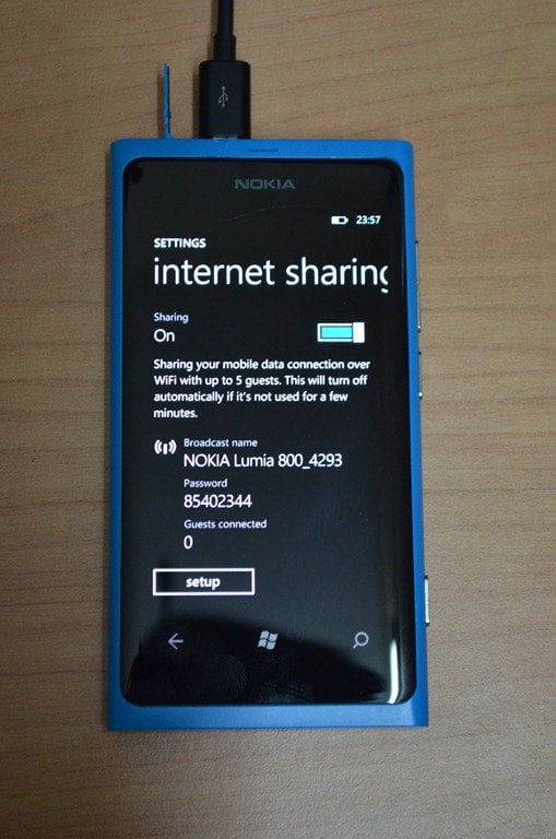 Windows Phone Lumia Internet Sharing