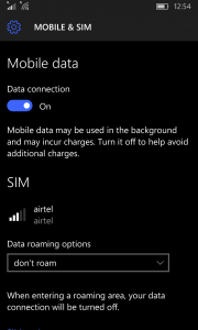 Data Speed Settings Windows 10 Mobile 1
