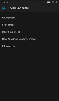 Dynamic Theme allows Windows 10 Mobile Lock Screen 