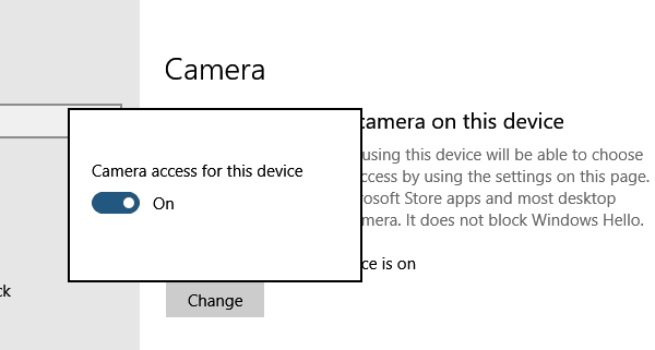Enable Camera Permission in Windows 10
