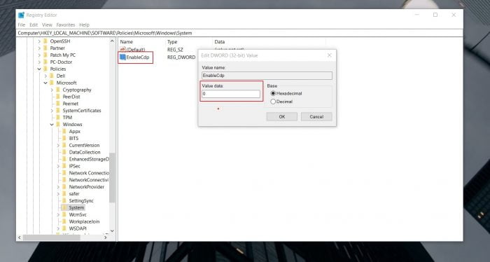 Enable Shared Experiences via Registry Editor