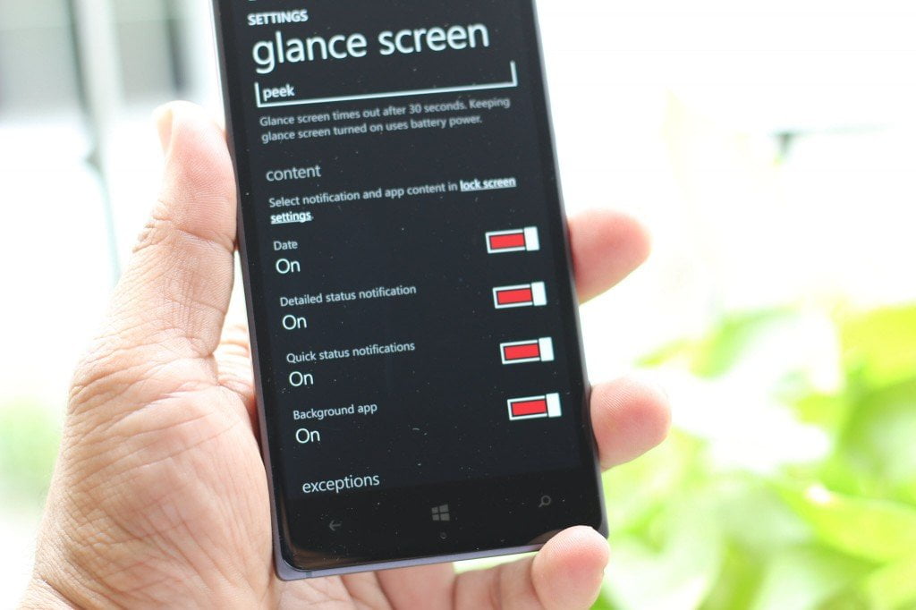 Glance Screen Update for Lumias