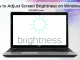 How to Change or Adjust Windows Display Brightness (Windows 11/10)