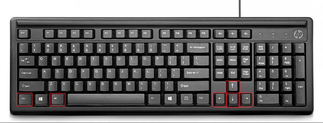 windows keyboard shortcuts rotate screen