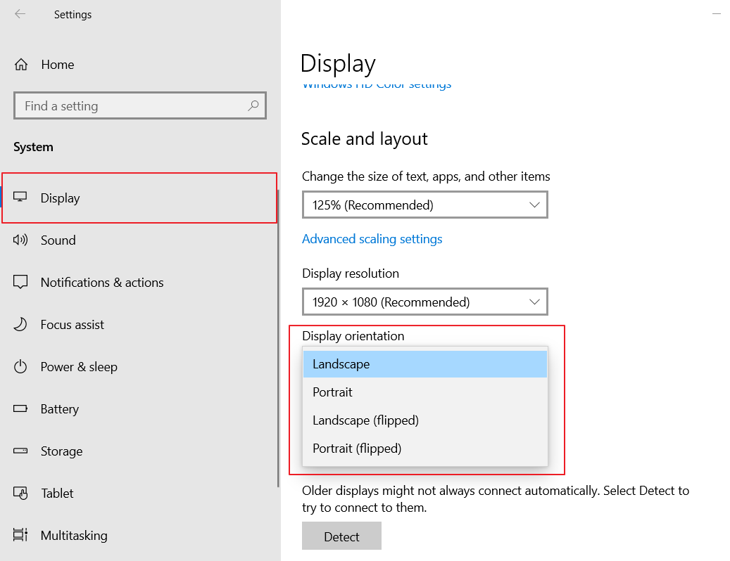 windows 7 screen rotation settings