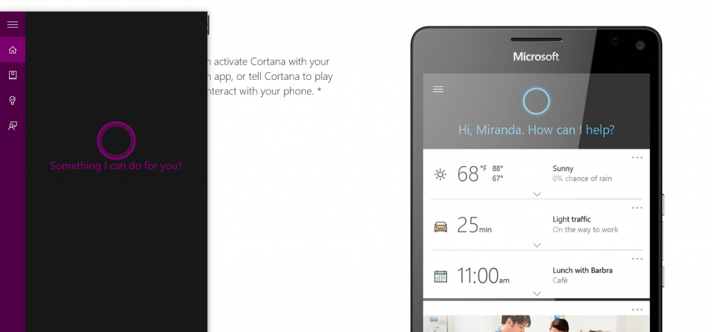 Invoking Cortana W10