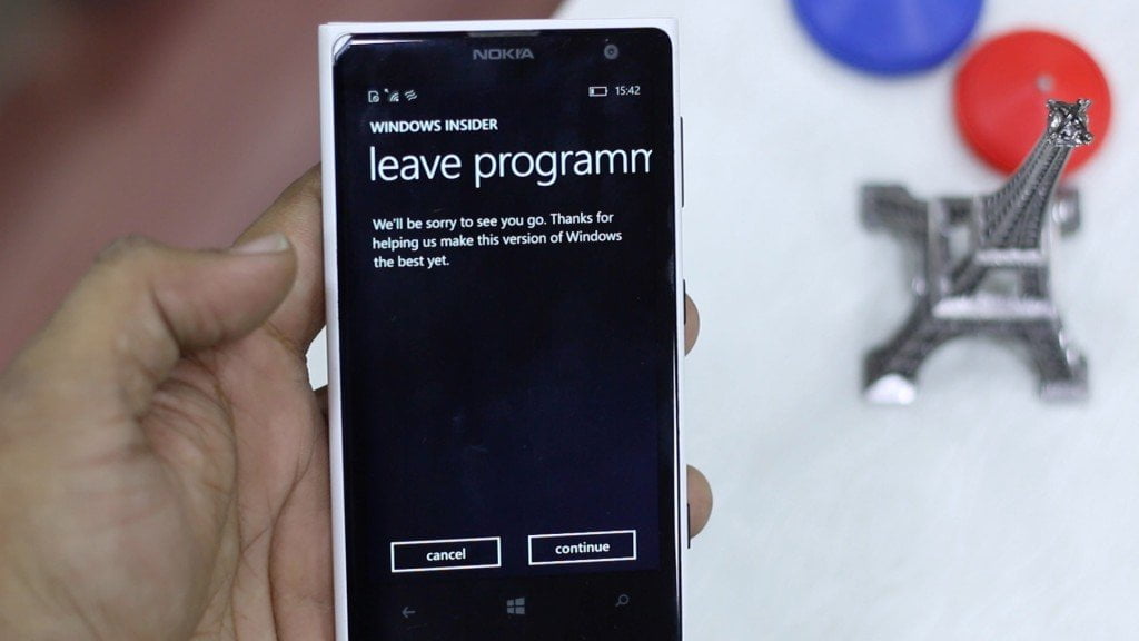 Leave Windows 10 Insider Programme
