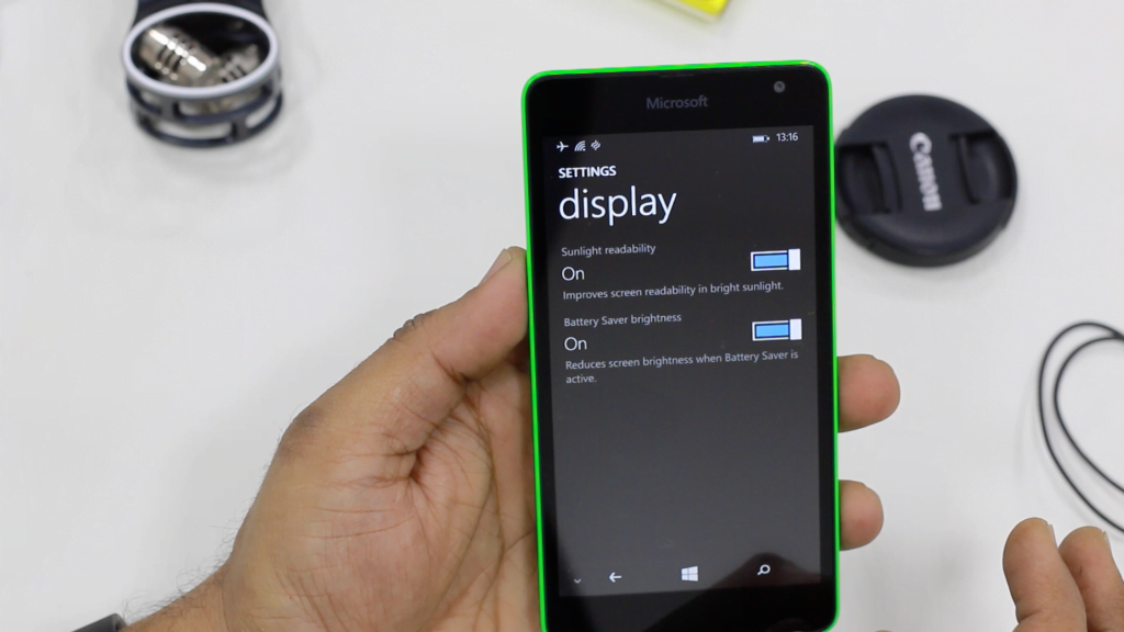 Lumia 535 Sunlight Redability Setting