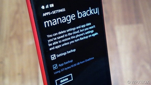Manage Backups on Windows Phone
