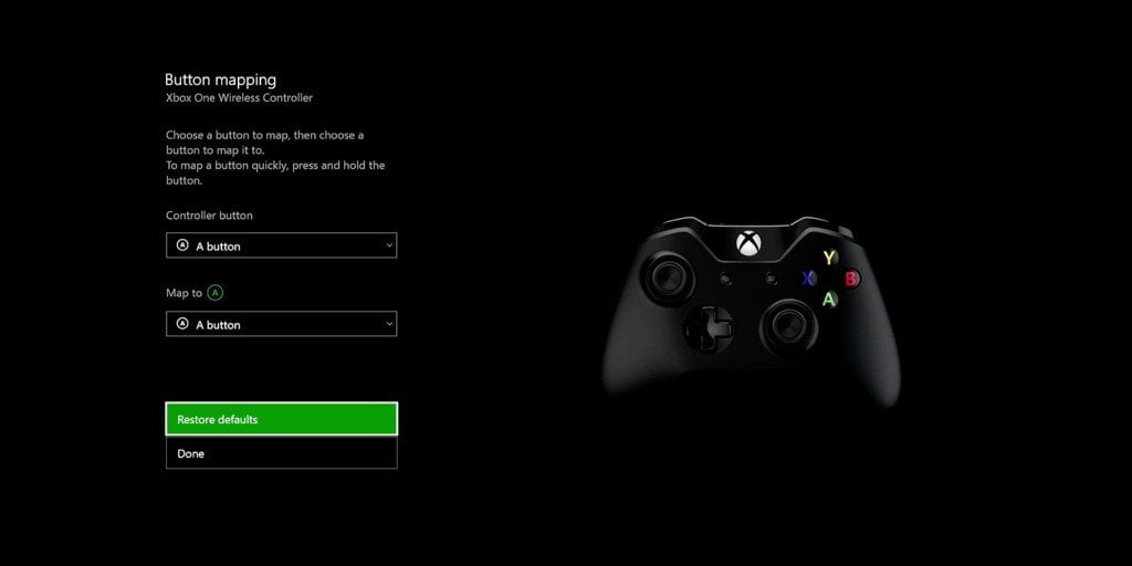 Map Xbox One Controller Button
