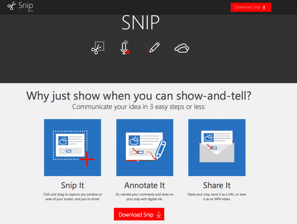 Microsoft SNIP Screen Capture Tool