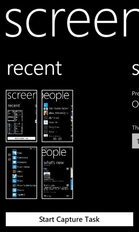 Screen Capture Tool for Windows Phone