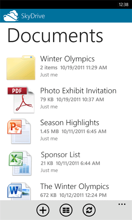 Skydrive for Windows Phone