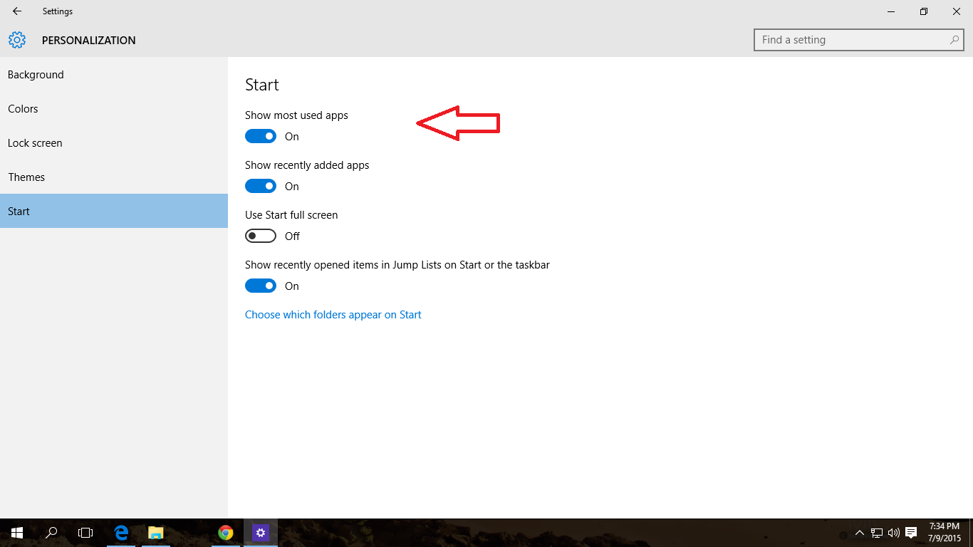 Remove Recently Used Apps from Start Menu in Windows 10