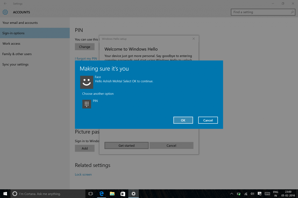 Surface Windows Hello Improve Recognition